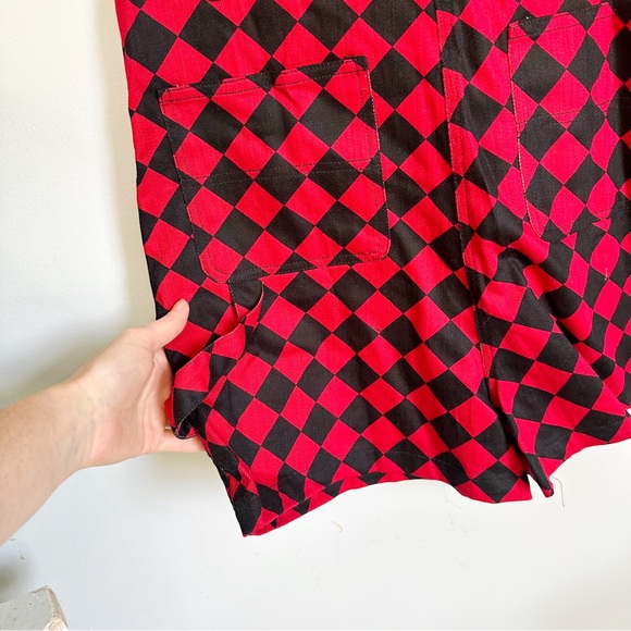 SALE NWT Black Friday Harlequin Checkered Overall Shorts, ModCloth, Harley Quinn - Picture 9 of 9